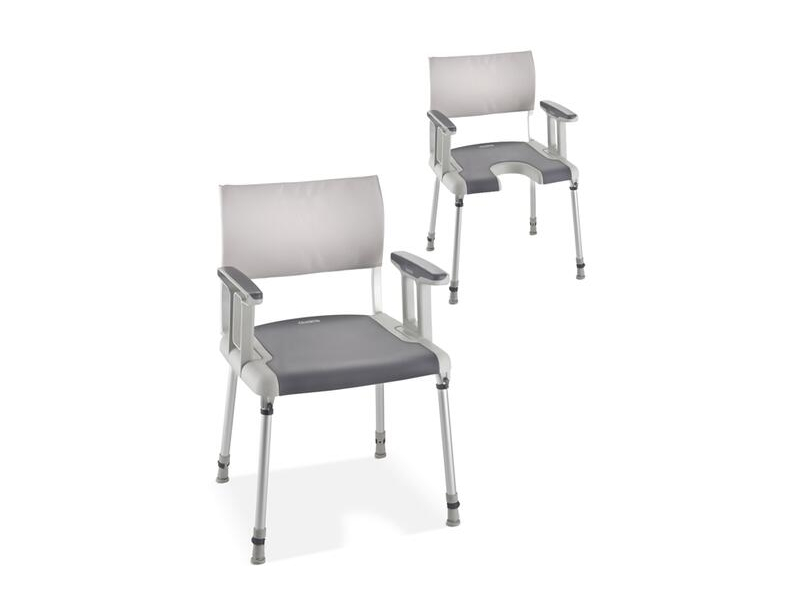 Duschstuhl Invacare Sorrento mit Armlehnen und Ausschnitt